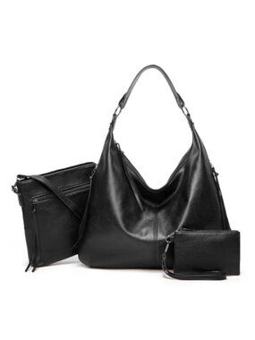 Women's PU Leather Tote Bag Hobo Handbag Shoulder Crossbody Purse with